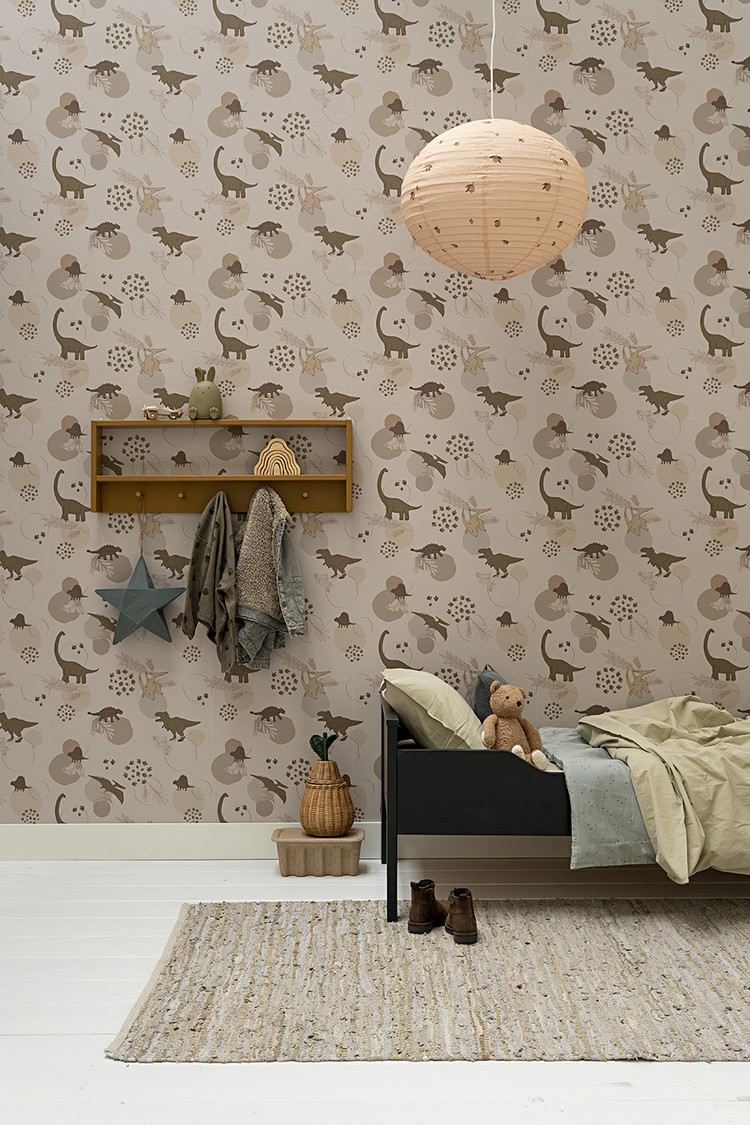 Little Amour Little Amour Behang Dino planet multi