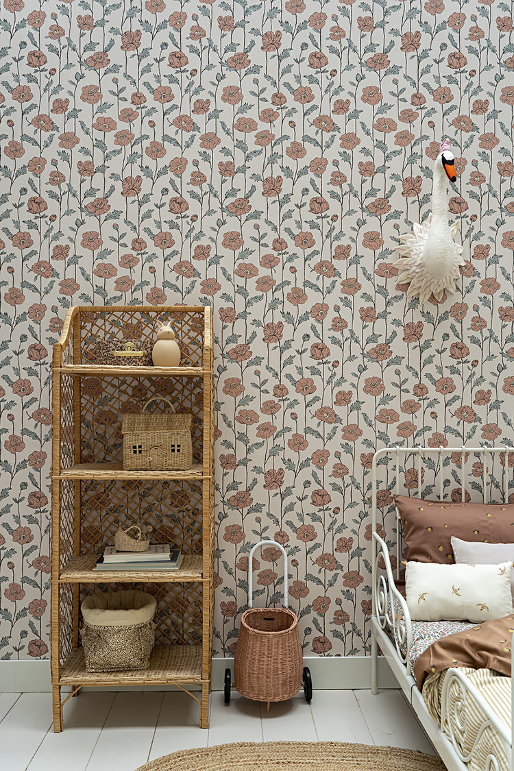 Little Amour Little Amour Behang Poppy amour salmon pink