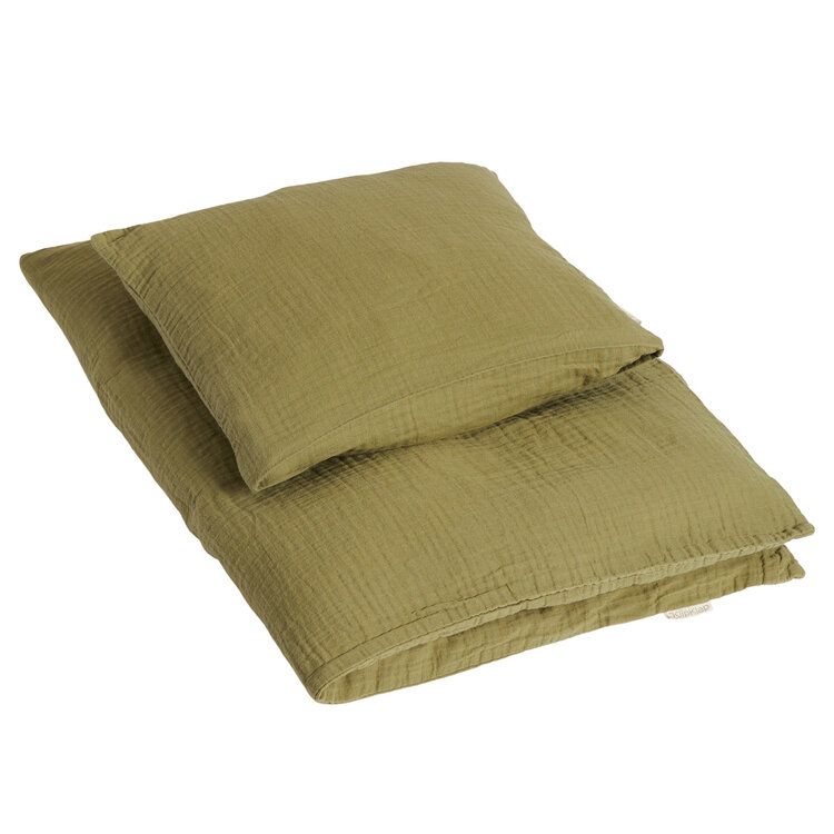 By KlipKlap By KlipKlap Duvet cover set dusty olive junior 100x140