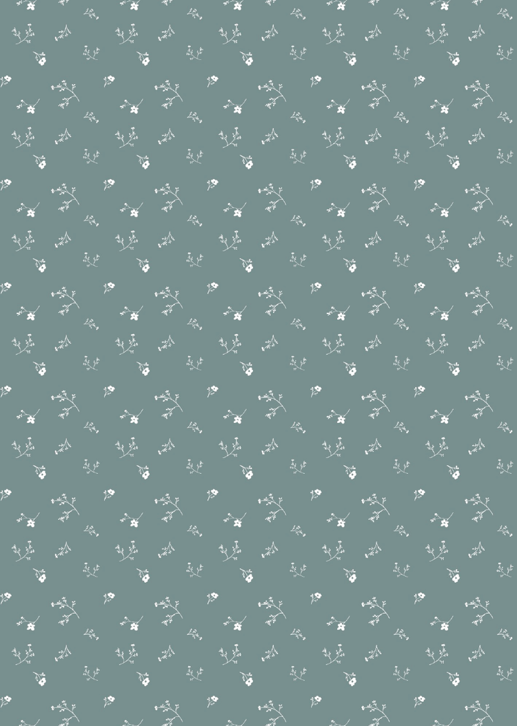 Bibelotte Bibelotte | Behang bloemenzee klein denimblauw