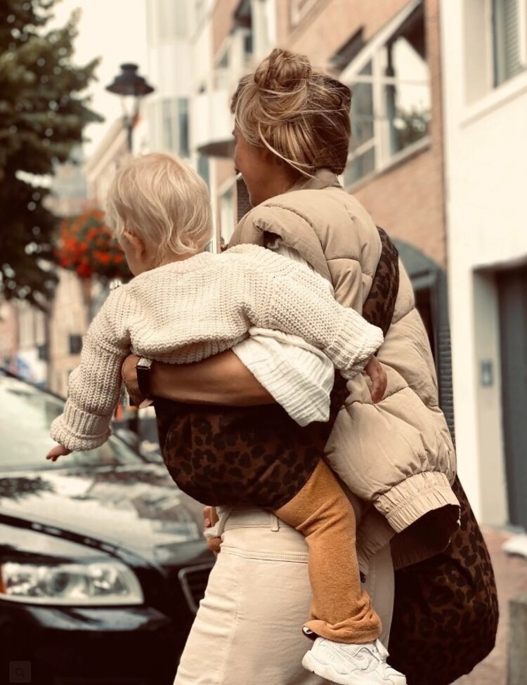 Wildride Wildride | Kinder draagzak luipaard print bruin