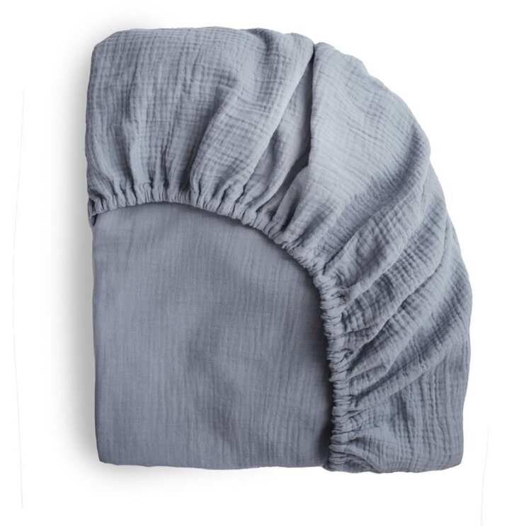 Mushie Mushie | Crib Sheet blauw