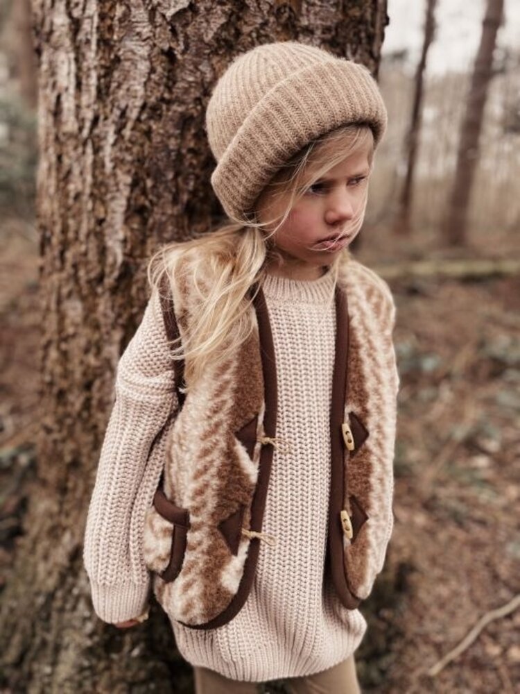 Alwero Alwero | Bodywarmer aran limited edition bruin/beige