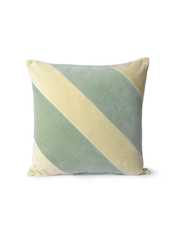 HK Living striped velvet cushion mint/green (45x45)