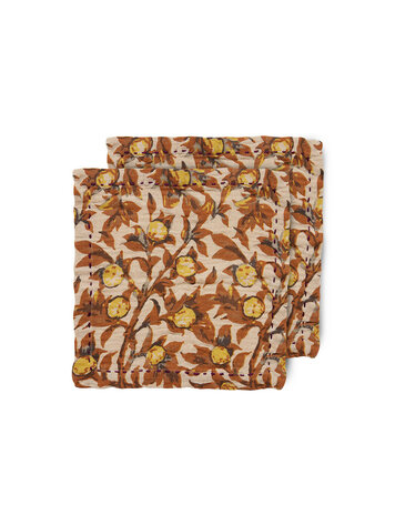 HK Living HK Living | Katoenen servetten mediterranean tangerine set van 2