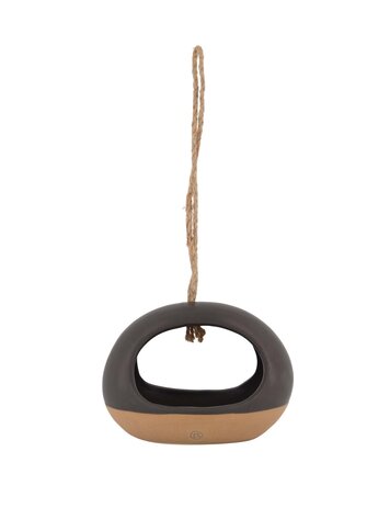 Zusss Zusss | Keramieken vogeldrinkbak antracietgrijs/zand