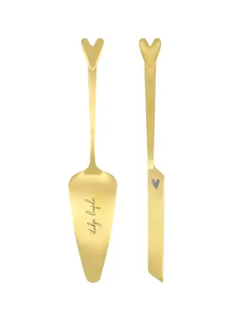 Zusss Zusss | Taartschep en taartmes hartje goud