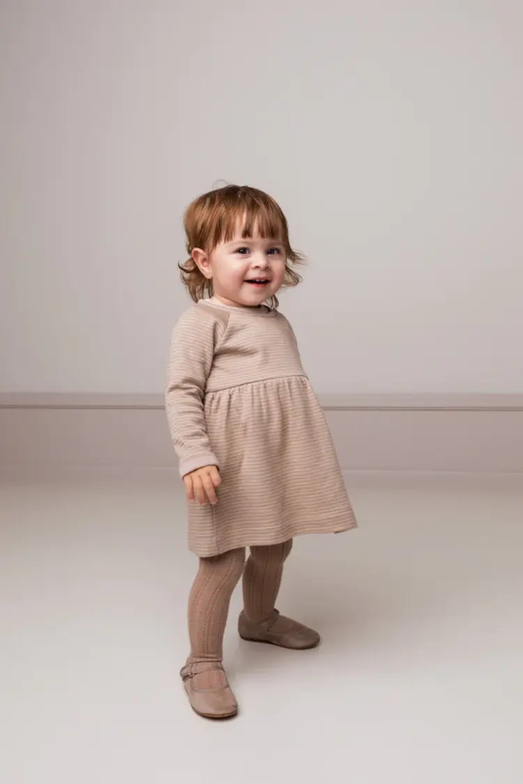 MarMar MarMar | Jurkje day LS cream taupe stripe