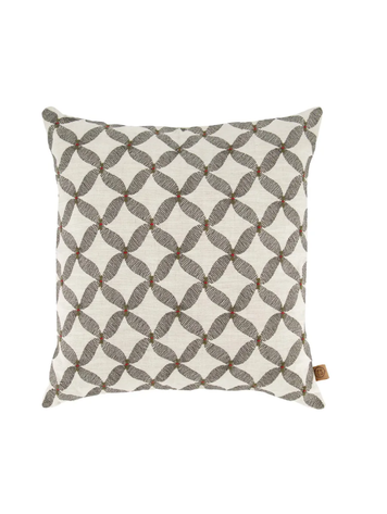 Zusss Zusss | Kussen grafisch gewoven patroon 45x45cm zand/antracietgrijs