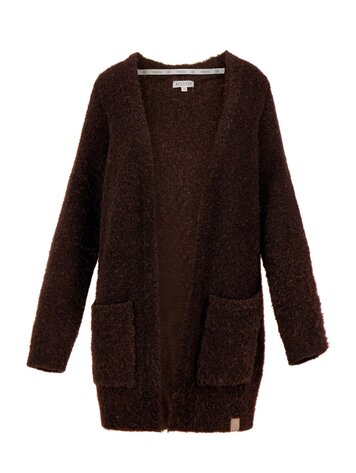 Zusss Zusss | Gebreid vest chocoladebruin