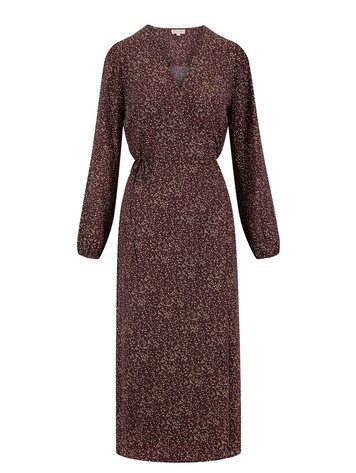 Zusss Zusss | Wikkeljurk met print chocoladebruin