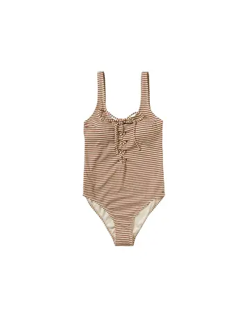 Salted Stories  Salted Stories | Badpak Rib Stripe Sas Women carob brown