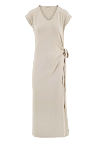 Zusss Zusss | Maxi jurk ornamentprint cacaobruin/zand