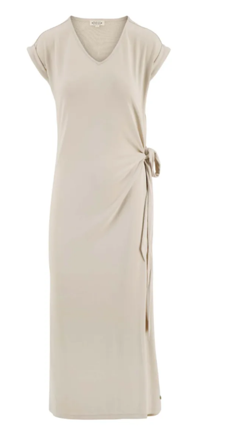 Zusss Zusss | Maxi jurk ornamentprint cacaobruin/zand