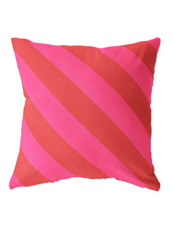 Label-R | Buitenkussen strepen rood roze 60x40