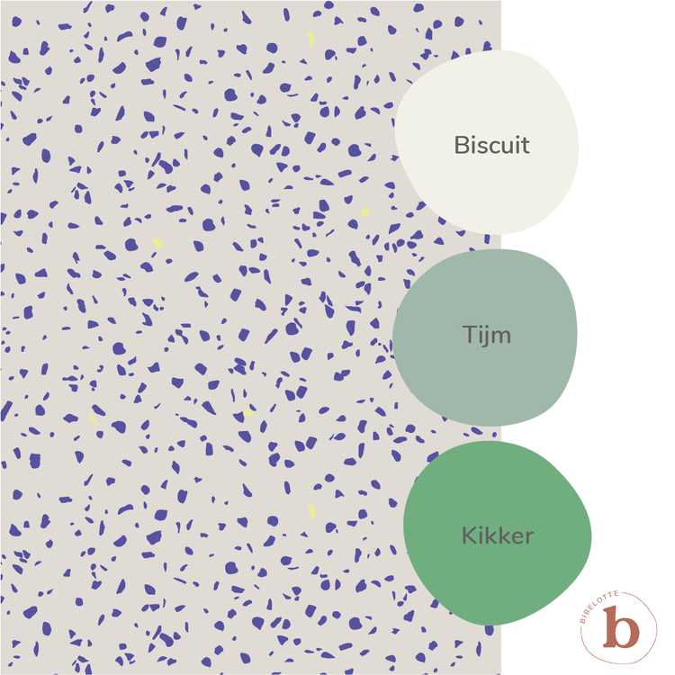 Bibelotte Bibelotte | Behang Terrazzo Kobalt