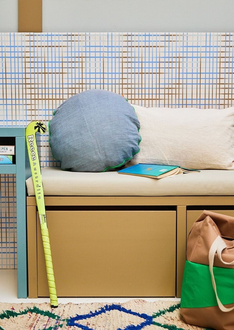 Bibelotte Bibelotte | Behang Grid blauw