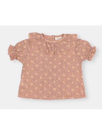 Búho Búho | Blouse flower dots rose clay