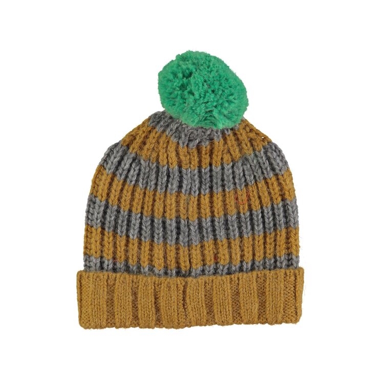 Piupiuchick Piupiuchick | Gebreide muts camel grijs gestreept