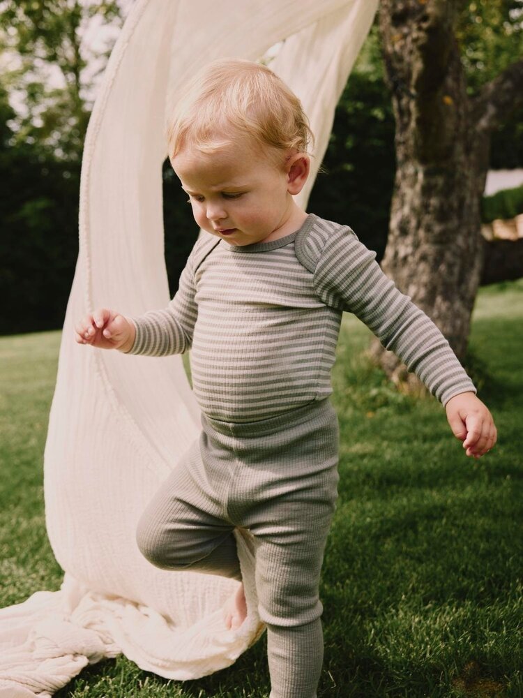 Lil Atelier Lil Atelier | Romper Fable Fio groen/grijs