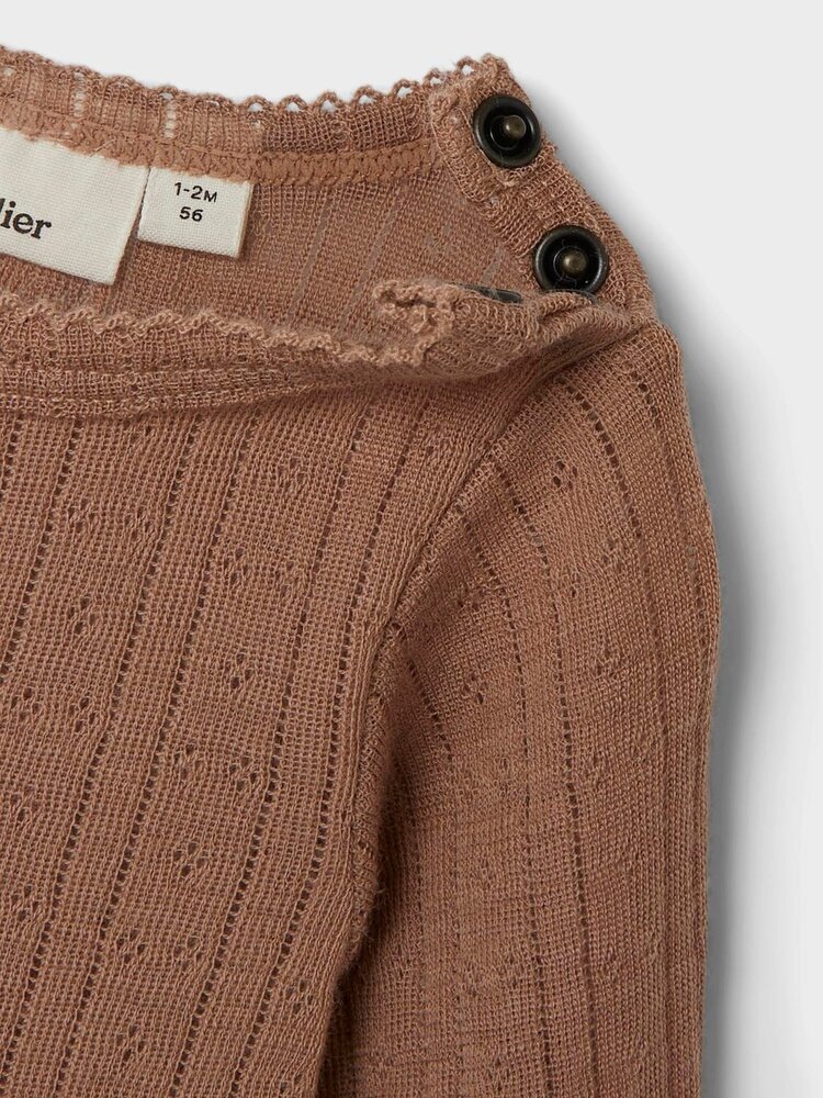 Lil Atelier Lil Atelier | Wollen romper Naima beaver fur