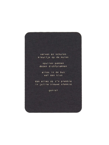 Zusss Zusss | Kaart nieuw stekkie antracietgrijs ronde hoeken