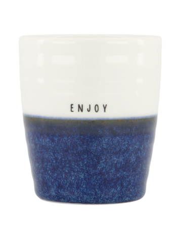 Zusss Zusss | Koffiemok enjoy donkerblauw/ wit