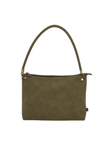 Zusss Zusss | Basic schoudertas donkergroen met hengsel M