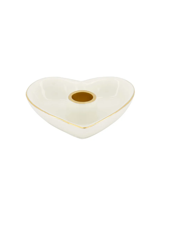 Zusss Zusss | Kandelaar keramiek hartvorm wit