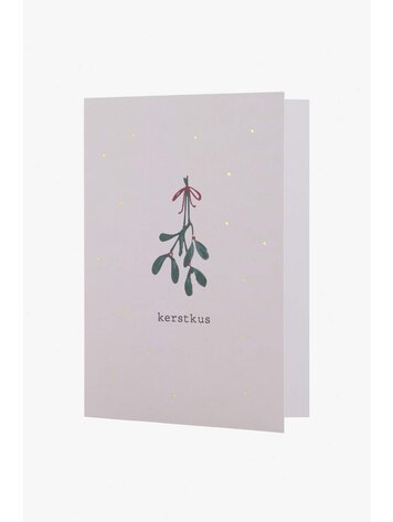 Zusss Zusss | Wenskaart met gouden envelop kerstkus