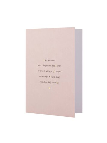 Zusss Zusss | Wenskaart hoera gedichtje roze