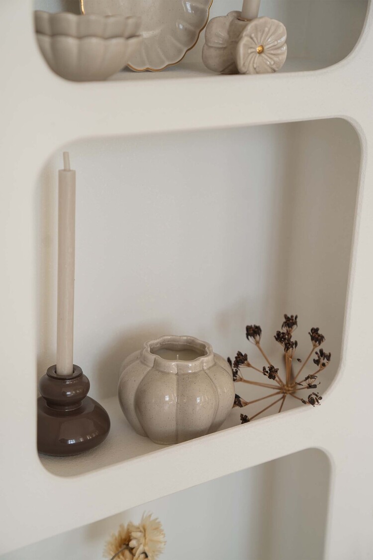 Zusss Zusss | Kandelaar glas warm grijs 5cm