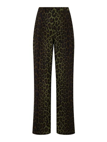 Zusss Zusss | Broek leopard crincle grijsgroen/zwart