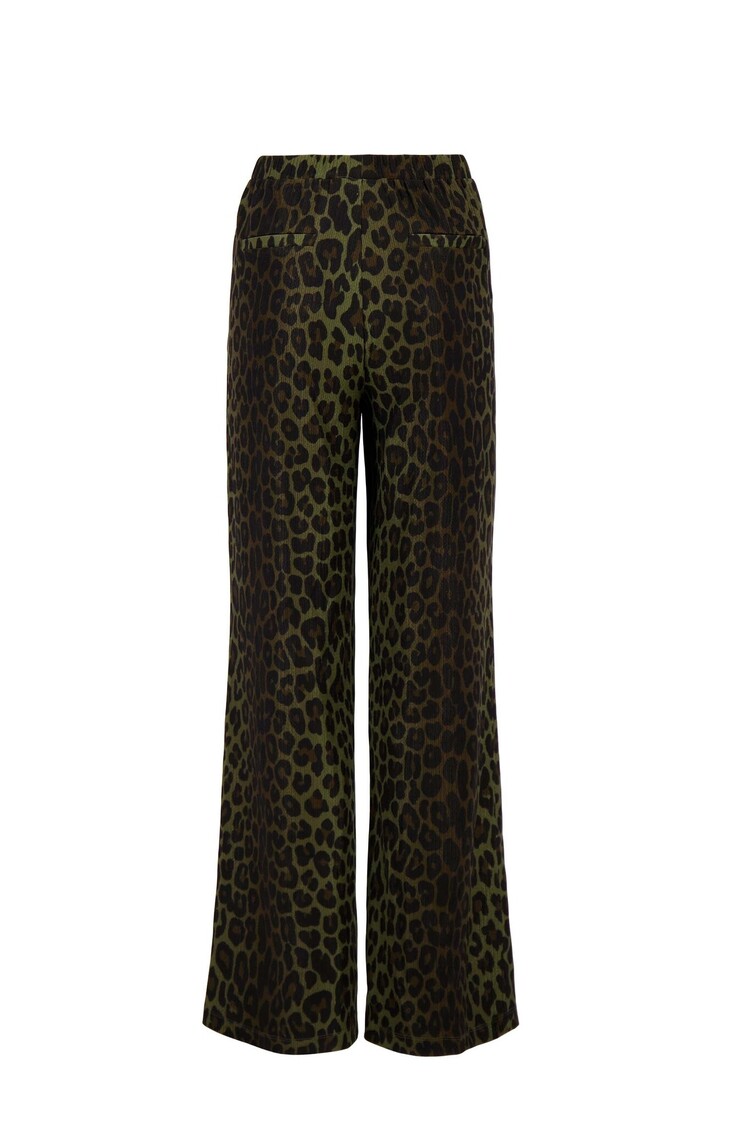Zusss Zusss | Broek leopard crincle grijsgroen/zwart