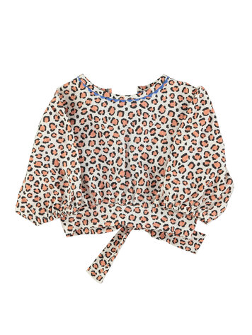 Piupiuchick Piupiuchick | Cropped blouse ecru panter