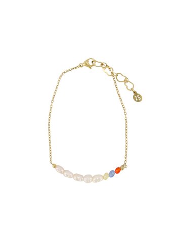 Zusss Zusss | Armband met parels off-white