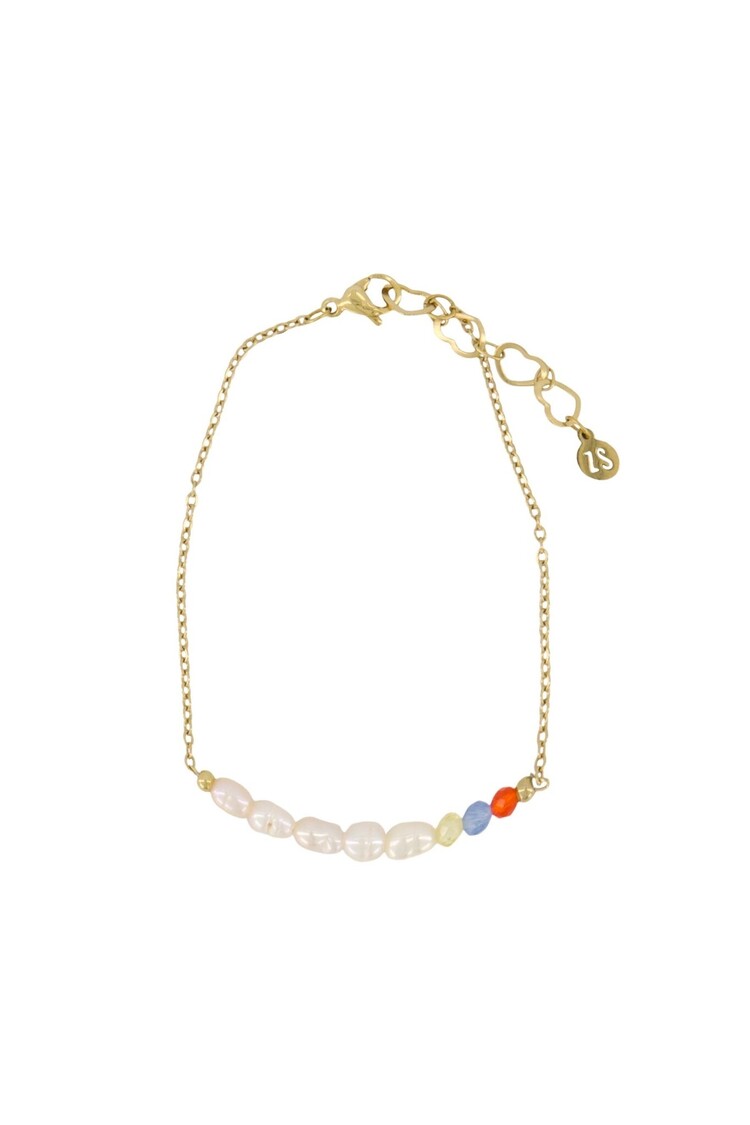 Zusss Zusss | Armband met parels off-white