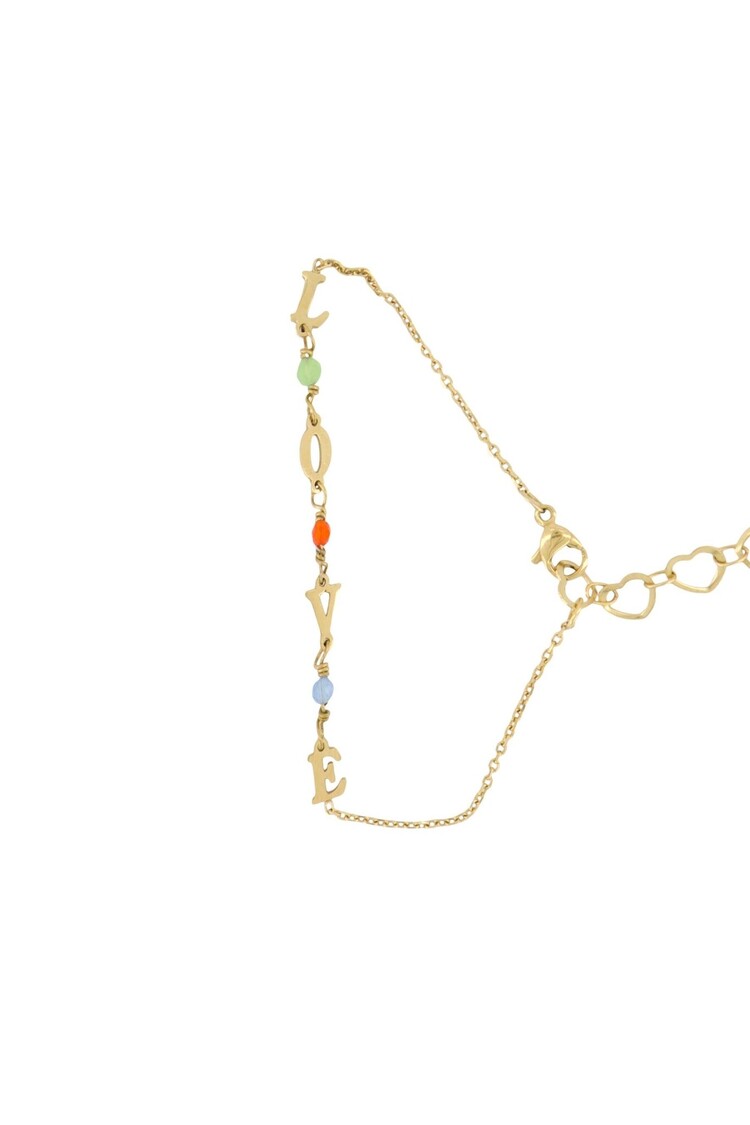 Zusss Zusss | Armband touw love goud