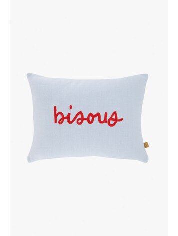Zusss Zusss | Kussen bisous blauw 25x35cm