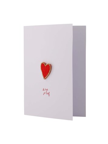 Zusss Zusss | Wenskaart hartje broche rood
