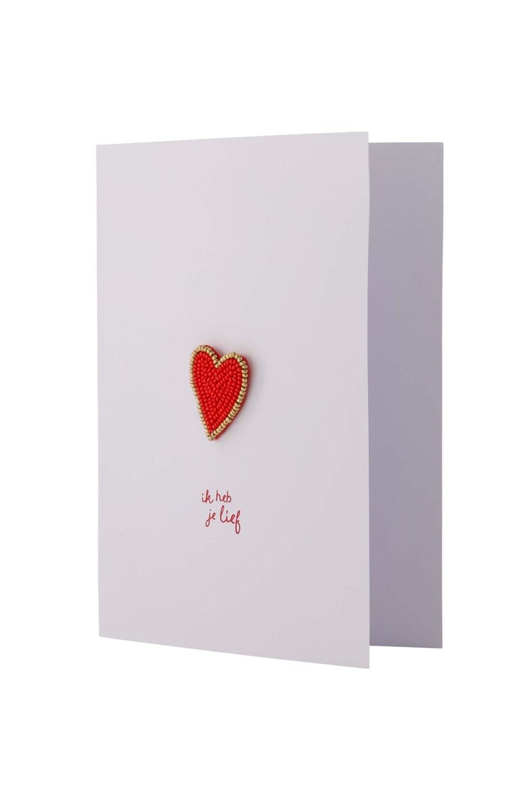 Zusss Zusss | Wenskaart hartje broche rood