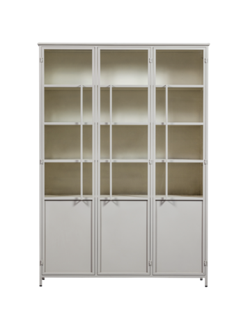 Woood | Exhibit XL 3 deurs vitrinekast metaal zand