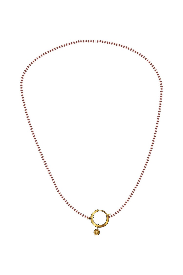 Zusss Zusss | Ketting streep kraaltjes wit/rood