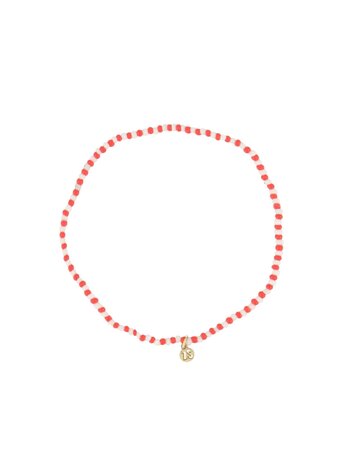 Zusss Zusss | Armband streep kraal wit/rood