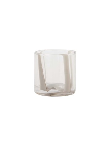 Zusss Zusss | Waxinelichthouder strepen S beige