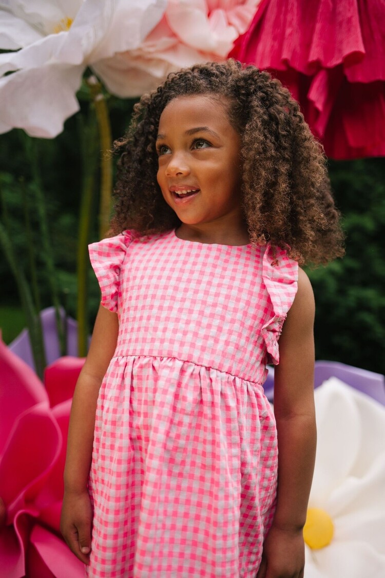 Daily Brat Daily Brat | Jurk cheecky checked cuddly pink