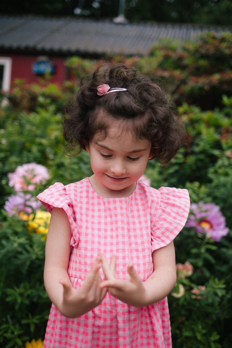 Daily Brat Daily Brat | Jurk cheecky checked cuddly pink