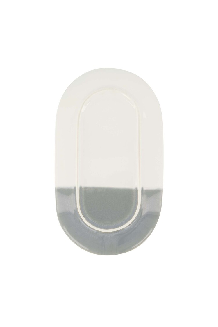 Zusss Zusss | Serveerschaal lievelings wit/grijsblauw 20x11,5cm