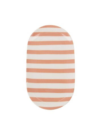 Zusss Zusss | Serveerschaal streep roze 20x11,5cm