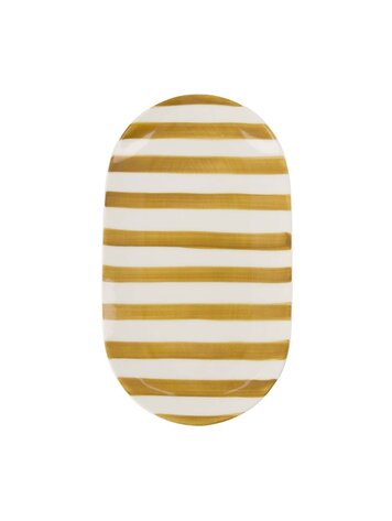 Zusss Zusss | Serveerschaal streep honing 20x11,5cm